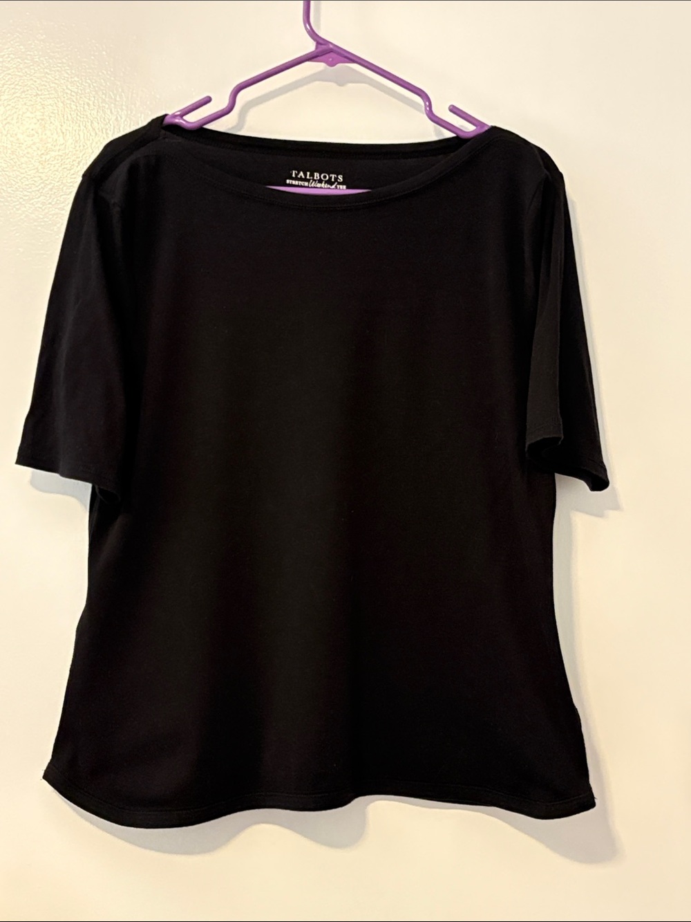 Talbots Black Short Sleeve Scoop Neck Tee